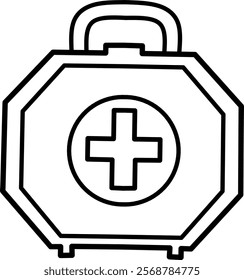 icon of health design, with various design shapes, with a hand drawn black outline style suitable for health element. 