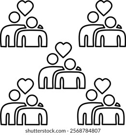 icon of health design, with various design shapes, with a hand drawn black outline style suitable for health element. 