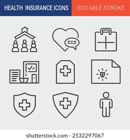 Icon of health insurance medical record social treatments deceased  