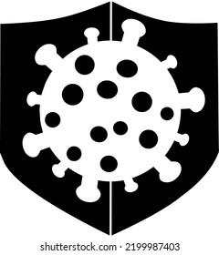 icon for health protocol about virus or bacteria, (corona or covid 19).