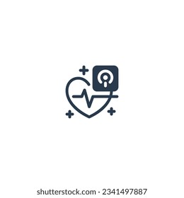 An icon for a health and wellness podcast with a heart rate monitor.