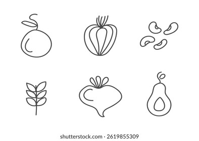 Icon healthy food nutritionist diet vegetable lunch breakfast protein fiber water fish allergy vitamin detox vegan gluten lactose natural fresh sugar fat salad set