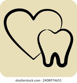 Icon Healthy Teeth. related to Dental symbol. hand drawn style. simple design editable. simple illustration