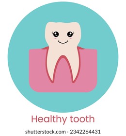 Icon of healthy tooth. Vector illustration