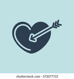 Icon of Heart & Arrow. EPS-10.