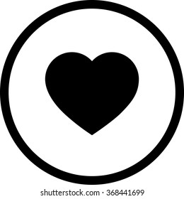 icon heart black heart the black circle, vector