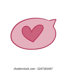 Icon of heart in the bubble for Valentine's day. hand drawn