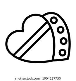Icono de la caja de chocolate del corazón, vector editable