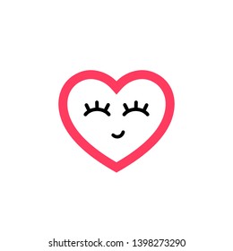 Icon of heart with closed eyes