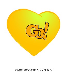 icon heart color is  yellow with go from game  vector makes eps 10 