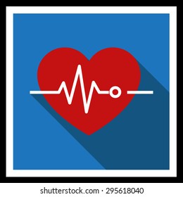 Icon of heart and electrocardiogram