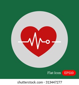 Icon of heart and electrocardiogram