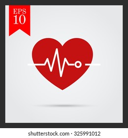 Icon of heart and electrocardiogram