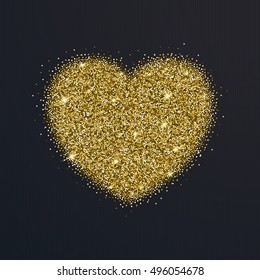 Glitter and heart gold disco
