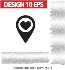 icon with heart in gps navigation style . Lorem Ipsum Illustration design
