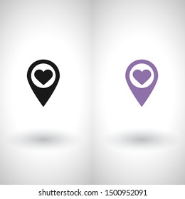 icon with heart in gps navigation style . Illustration design.