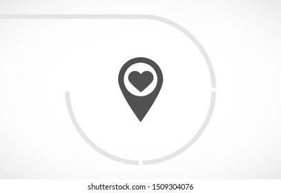 icon with heart in gps navigation style . Lorem Ipsum Illustration design