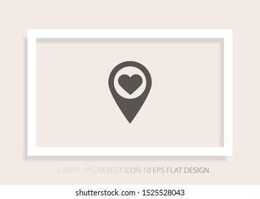 icon with heart in gps navigation style . Lorem Ipsum Illustration design