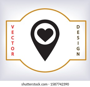 icon with heart in gps navigation style . Lorem Ipsum Illustration design