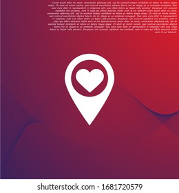 icon with heart in gps navigation style . Lorem Ipsum Illustration design
