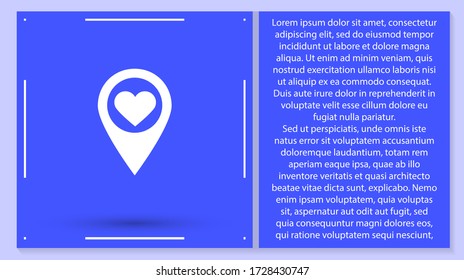 con corazón en el estilo de navegación gps . Lorem Ipsum Diseño de ilustración