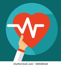 Icon heart in hands