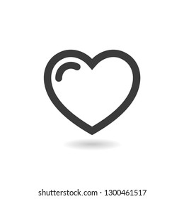 Icon of heart isolated on white background