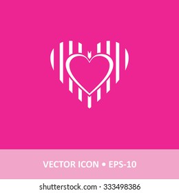 Icon of Heart on Magenta Color Background. Eps-10.