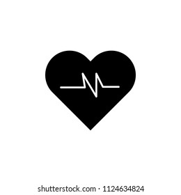 The icon of heart pulse. Simple flat icon illustration, vector of heart pulse for a website or mobile application on white background