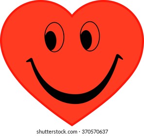 icon heart, red heart, face, vector