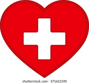 icon heart, heart red, medincine and clinic vector