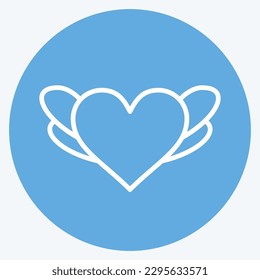 Icon Heart. related to Decoration symbol. blue eyes style. simple design editable. simple illustration