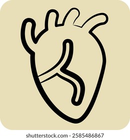 Icon Heart. related to Healthcare symbol. hand drawn style. design editable