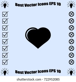 Icon of heart. Vector illustration.