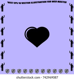 Icon of heart. Vector illustration.