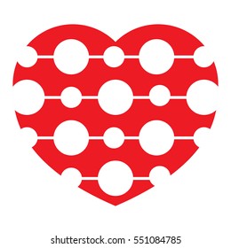icon heart, vector isolated elements on white background. Flat heart shaped for card and textile design. Valentines day.