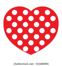 icon heart, vector isolated elements on white background. Flat heart shaped for card and textile design. Valentines day.