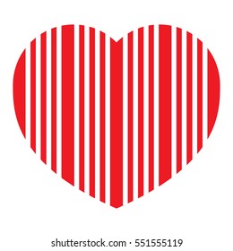 icon heart, vector isolated elements on white background. Flat heart shaped for card and textile design. Valentines day.
