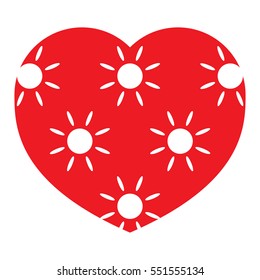 icon heart, vector isolated elements on white background. Flat heart shaped for card and textile design. Valentines day.