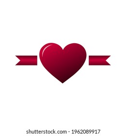 vector de corazón aislado en fondo blanco. ilustración