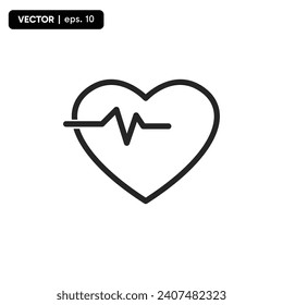 icon heartbeat, heartache. vector eps 10