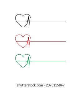 Icon of the heartbeat line. Symbol of the lifeline of the diagram, pictogram style contour on white background. Heart pulse sign for mobile concept and web design. Vector pictures