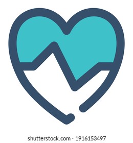 icon heartbeat using filled line style and blue color