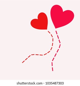 icon hearts, postcard,vector illustration