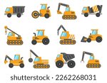 Icon heavy equipment elements collection