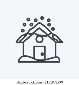 Icon Heavy Snows. suitable for disasters symbol. line style. simple design editable. design template vector. simple symbol illustration