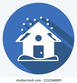 Icon Heavy Snows. suitable for disasters symbol. long shadow style. simple design editable. design template vector. simple symbol illustration