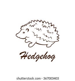 Icon of hedgehog isolated on white background, illustration.
