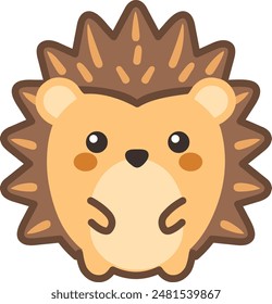 Icon of a hedgehog in a kawaii style