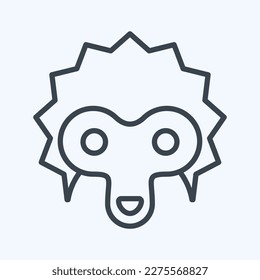 Icon hedgehog. related to Animal Head symbol. simple design editable. simple illustration